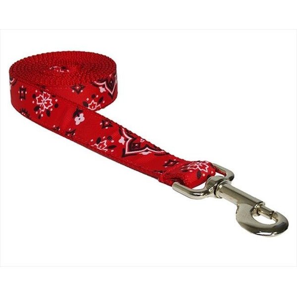 Fly Free Zone,Inc. 6 ft. Bandana Dog Leash; Red - Medium FL521766